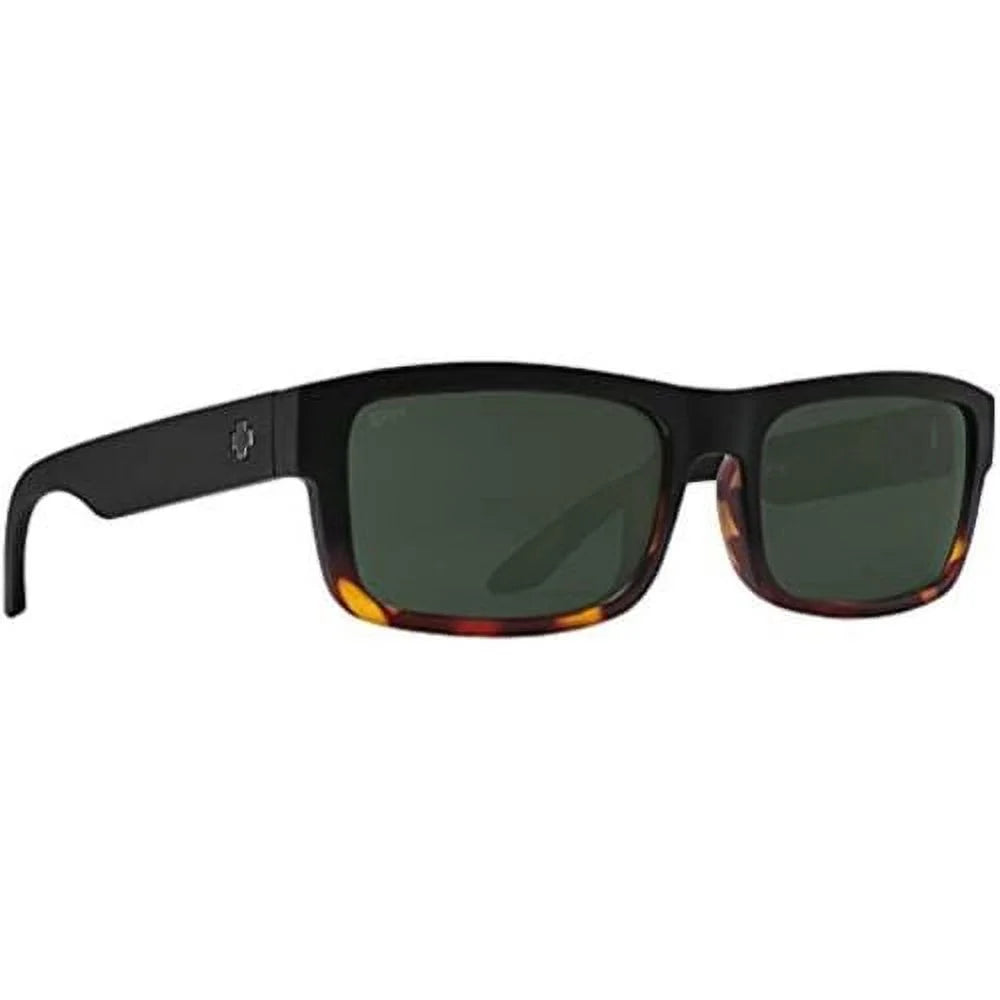 Matte Gray Tortoise Lite Black Discord Men Fade Polarized Sunglasses SPY Green