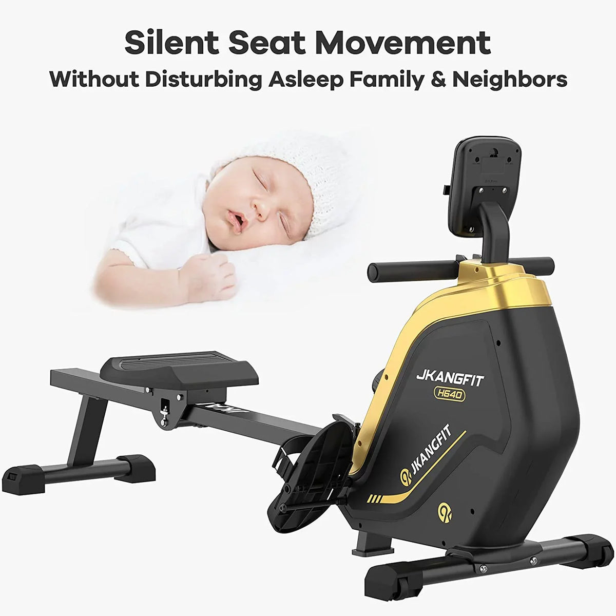 Resistance for Folding Levels Monitor - Home with Rower Machine Machines Rowing for Use Full 16 Rowing Magnetic Holder pooboo Indoor Device Body LCD