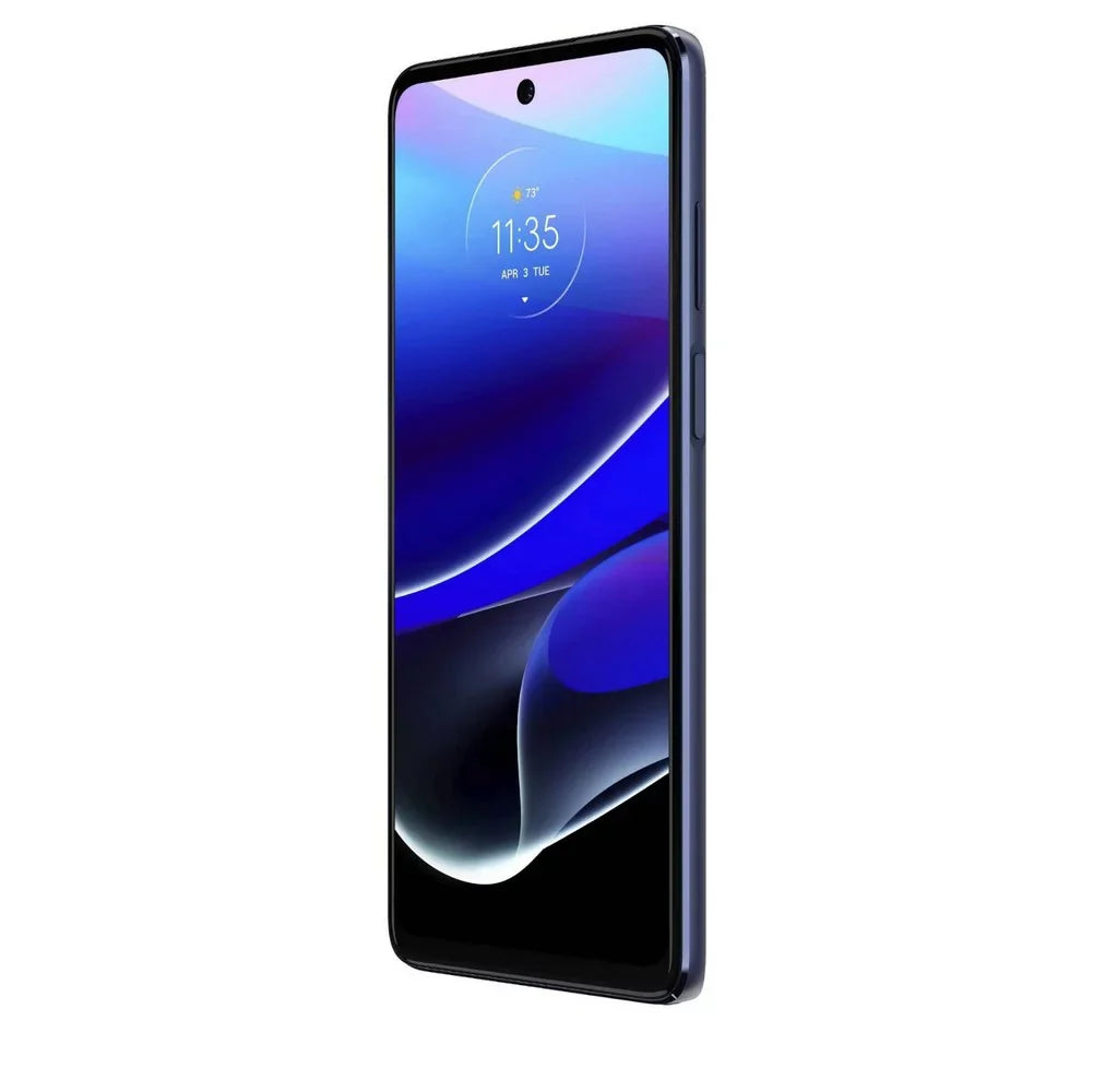 (Refurbished: 5G (2022) Unlocked,128 Moto Storage Blue Smartphone, Pre-Owned Good) GB + Stylus RAM, Fully Motorola GB 4 G Steel