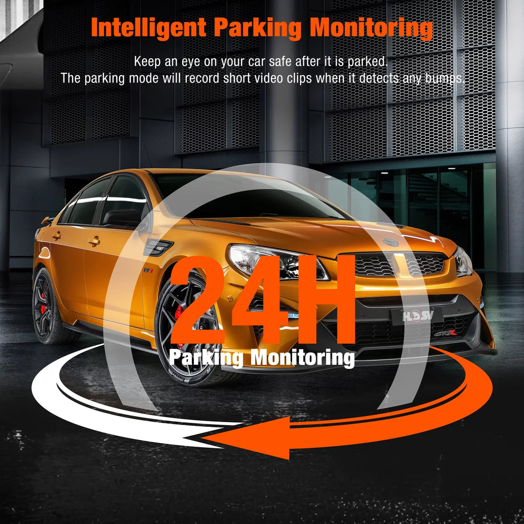 Lock Parking Front Accident and TOGUARD Way 1080P Rear Triple Vision with 3 Monitor Night Channel Camera Cam IR Three Motion Dash Detection Inside Dash Camera Car