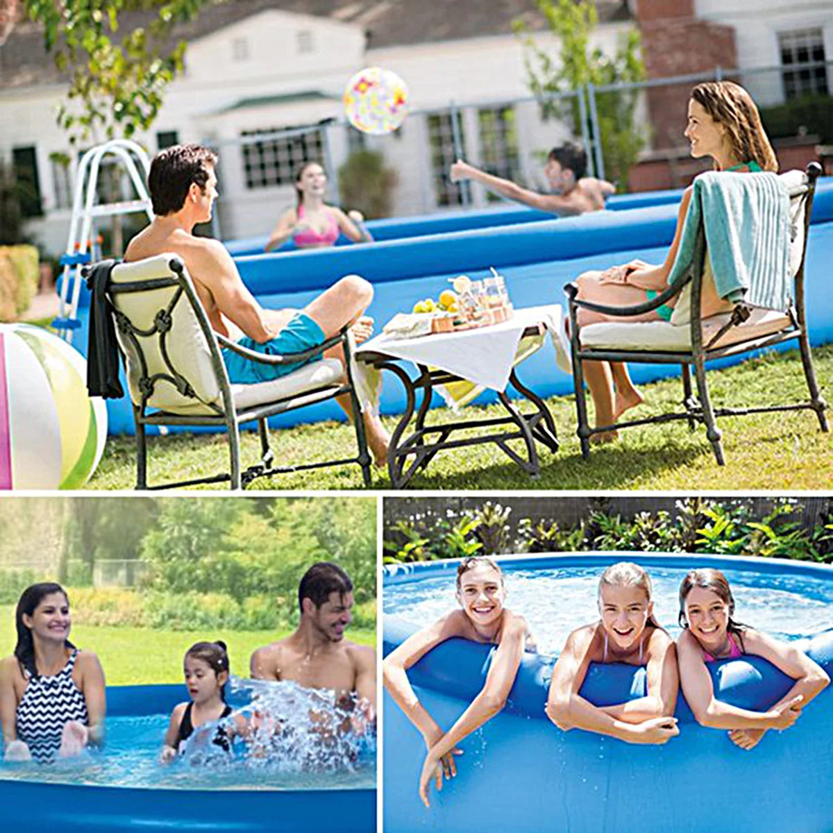12ft Ground Swimming Included Pump 30in Inflatable X Above Pool