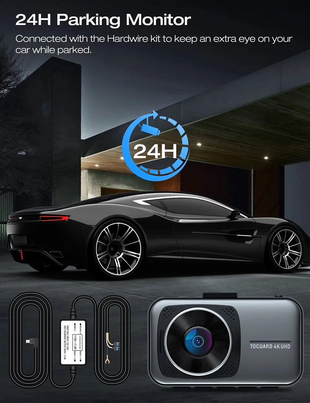 Rear, Dual Camera Cam 4K Front TOGUARD FHD WDR Camera UHD DVR Dash 1080P and Dash Car