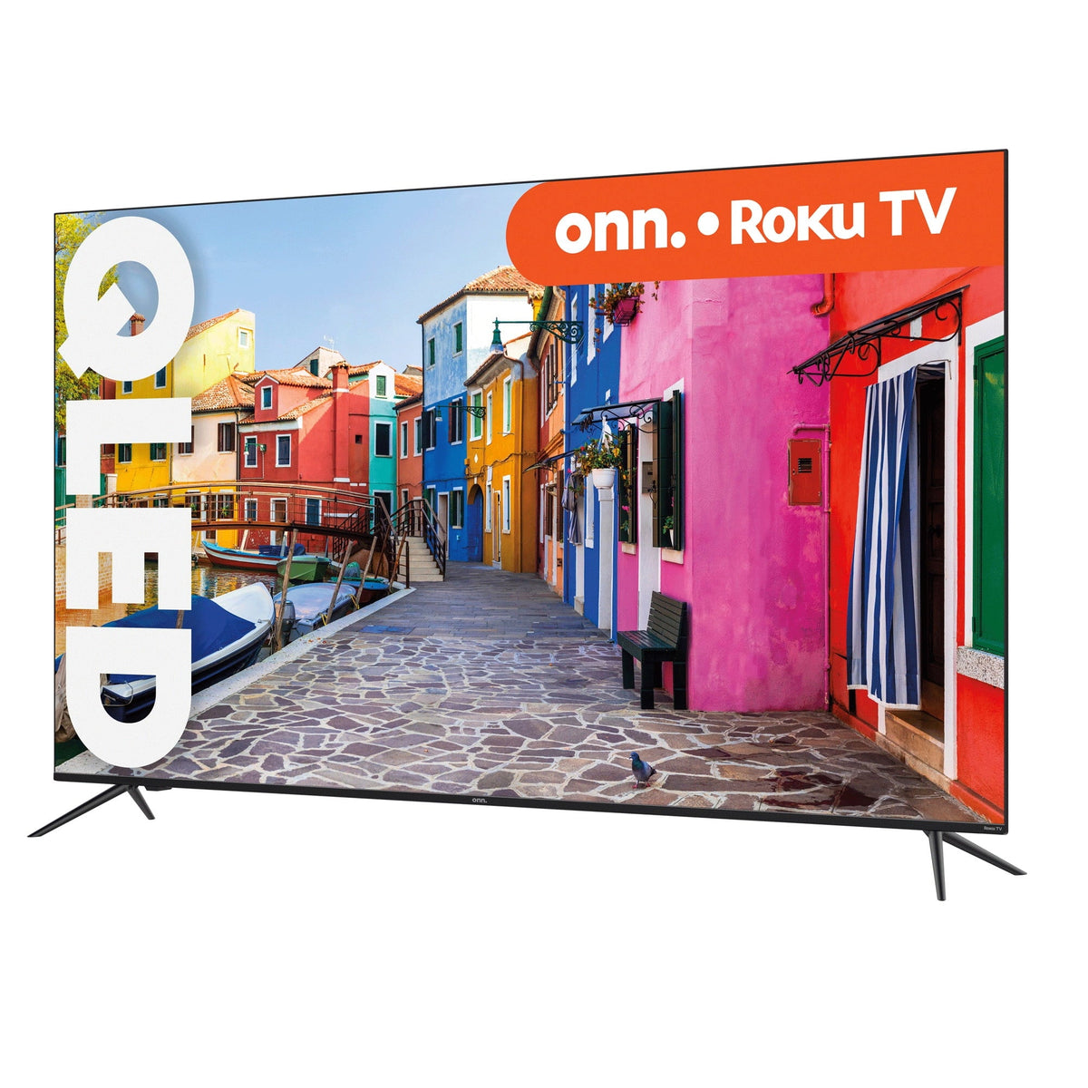 Dimming, and 120hz Local with QLED Dolby UHD HDR Roku Atmos, TV (2160p) onn. Refresh (100071705) 4K Rate, Effective 65” Dolby Vision, Smart