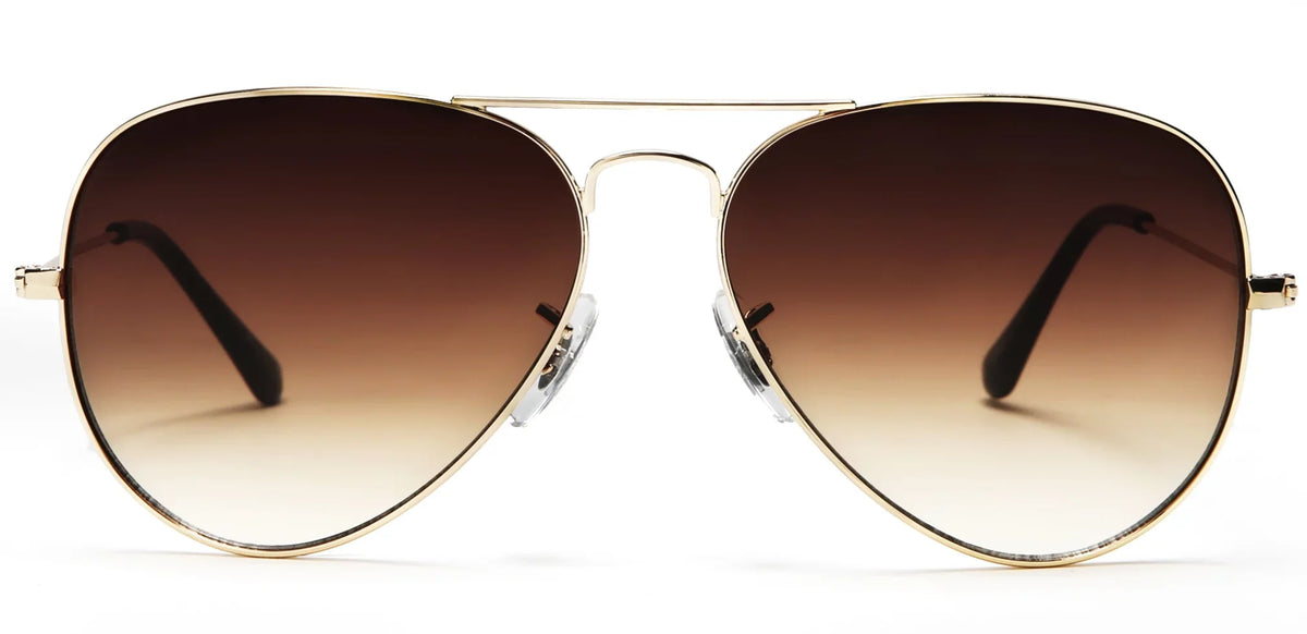 Classic Samba Sunglasses Inspired Unisex Shades Ivy Aviator Brown & Glen Lens Brown Frame - Sky