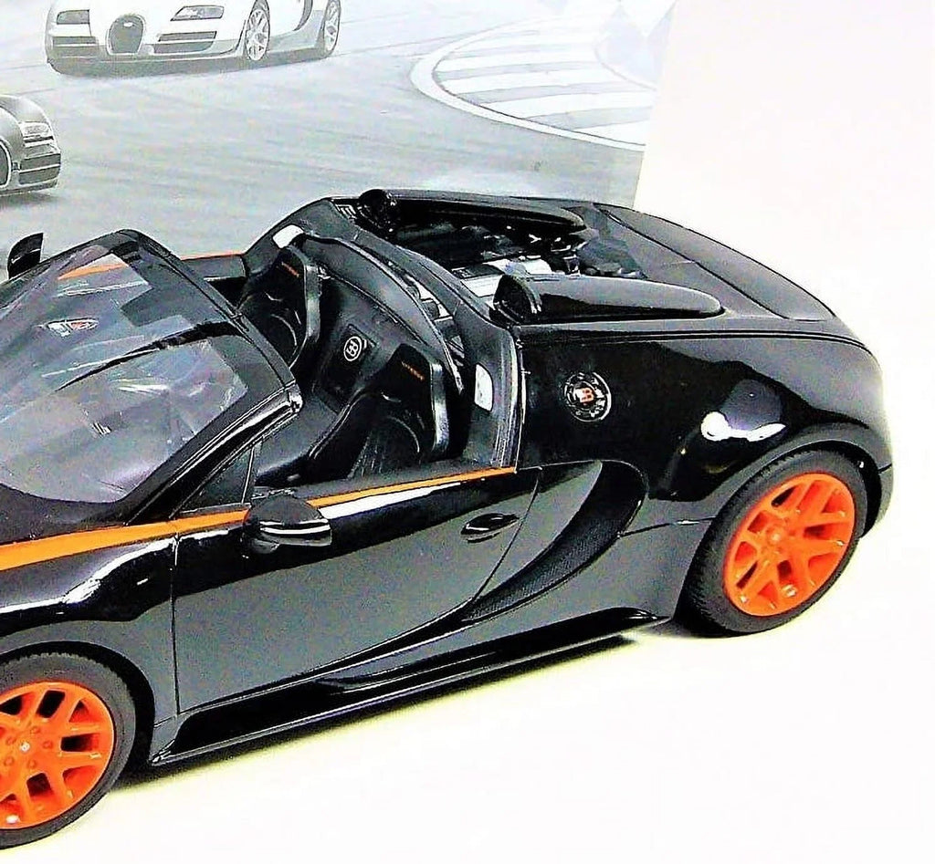 Vitesse Bugatti Car Wonder Licensed Black/Orange Model Grand Wheels Sport RC - Veyron 1:14