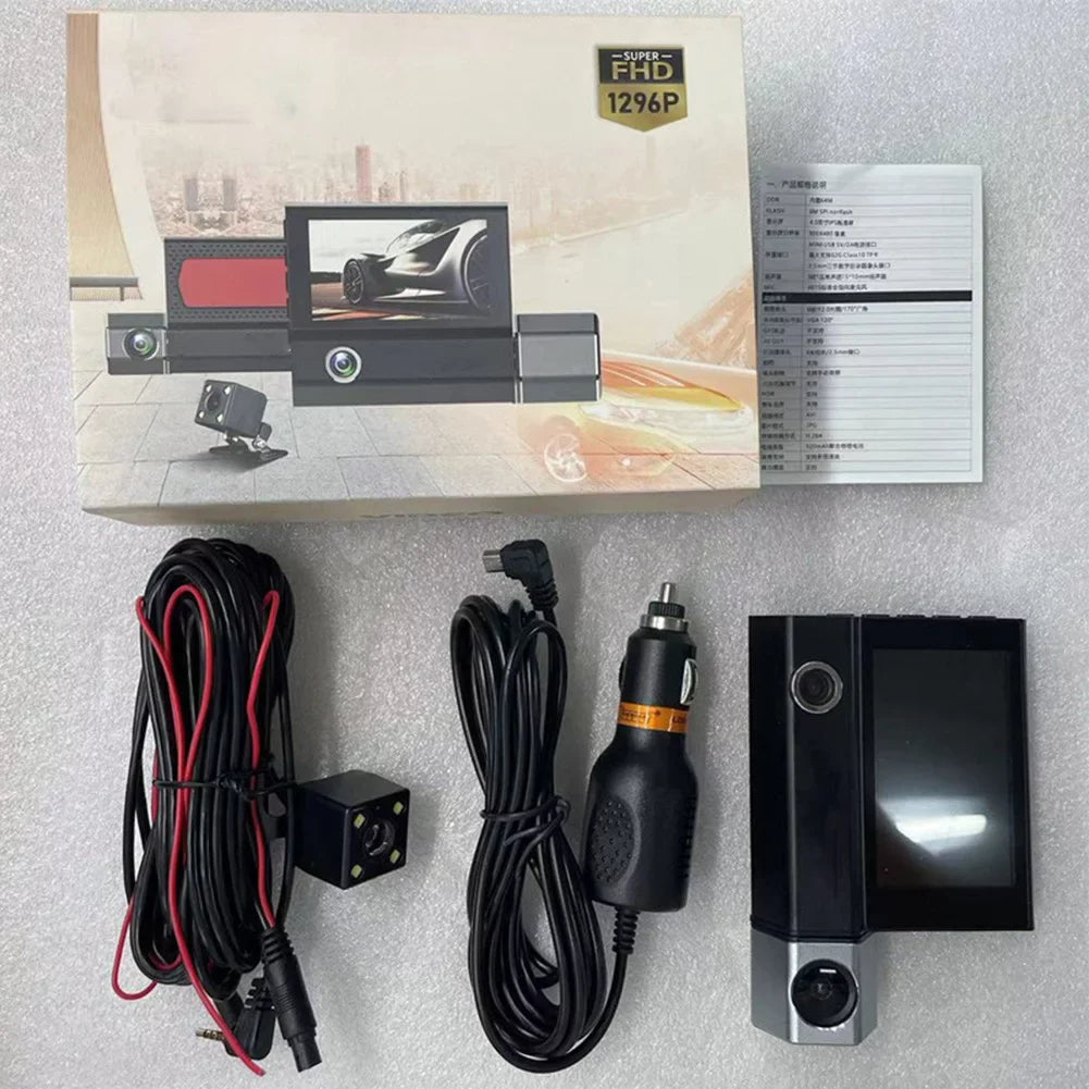 Dash Lens Camera Recorder And Rear Car And Cam Dual Front Inside Video DVR