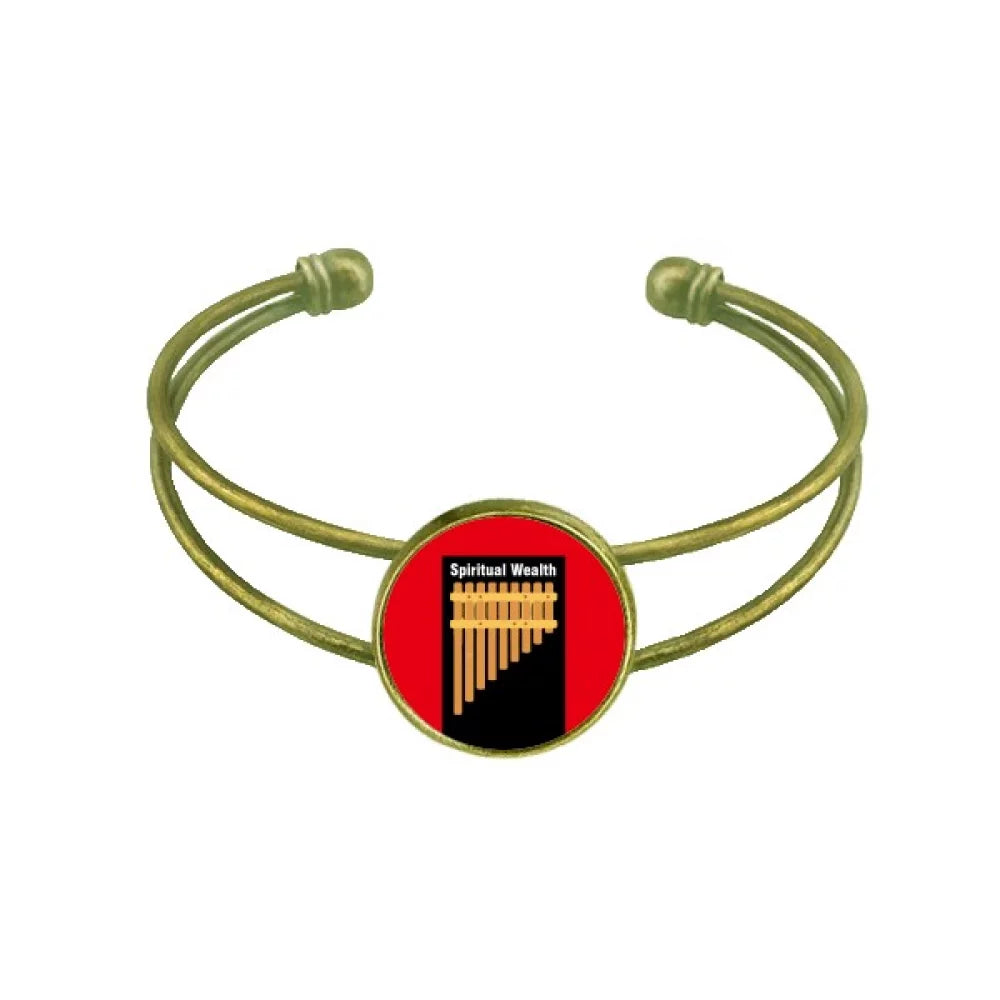 Drama Cuff Retro Bangle Bracelet Human Spiritual Wealth Open Jewelry