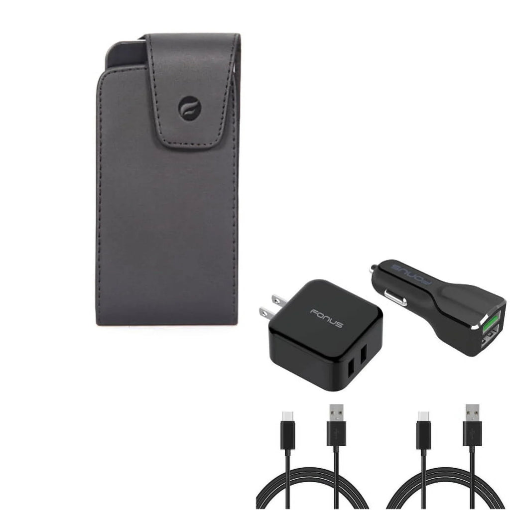 Leather w Jade Bundle Blackberry Alcatel Liquid Car Charger USB Home (Two) ASUS 4-in-1 Adaptive Motion 4 Primo Black Z2D - Idol - Cable Phone Pro 6ft 4S 5z Acer Fast ZenFone - for Case Long