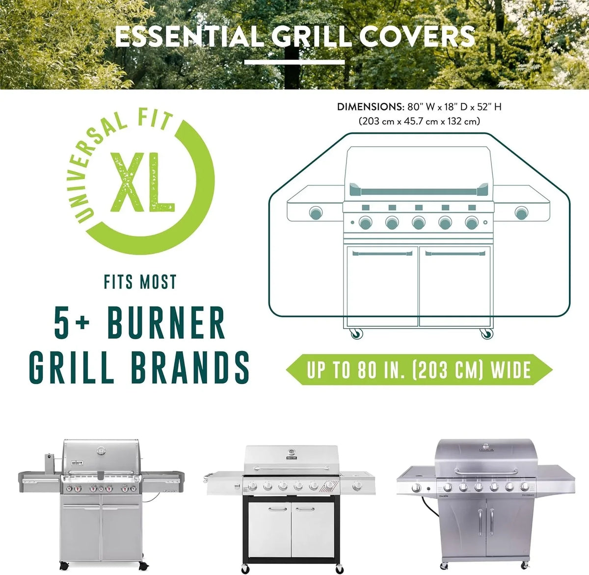 and Inch Cover, 80 Grill Weber, King, Year Essential, Heavy-Duty for Grill climate Broil Black Warranty, Gas fabric, Broil, Companion Char BBQ Waterproof Resistant, Patio Etc. 1 Cover