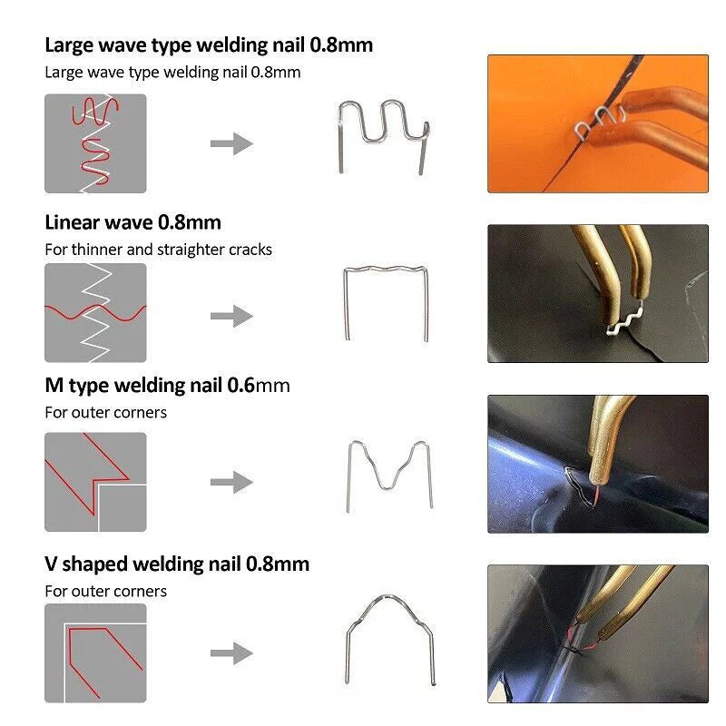 Car Welder Stapler Welding Gun Kit 600 Plastic Machine Bumper Repair Staples Hot