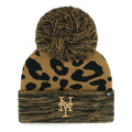 Knit York Leopard Cuffed Hat New Mets Women's with '47 Pom Rosette