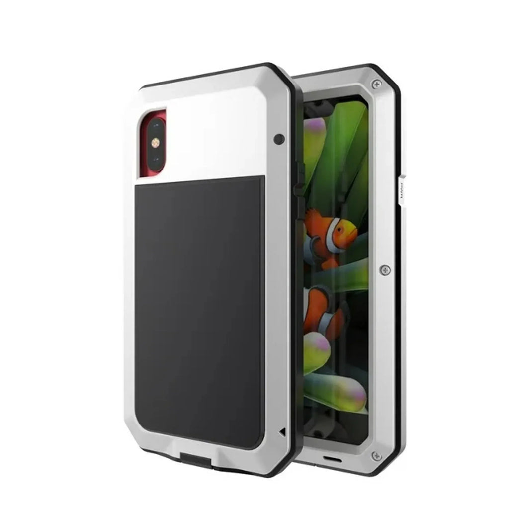Scratch Max Grade Gorilla (Silver) XS Resistant and Aluminum Protection, Rugged Glass exterior Heavy iPhone Metal Case Military Shockproof Duty Travel