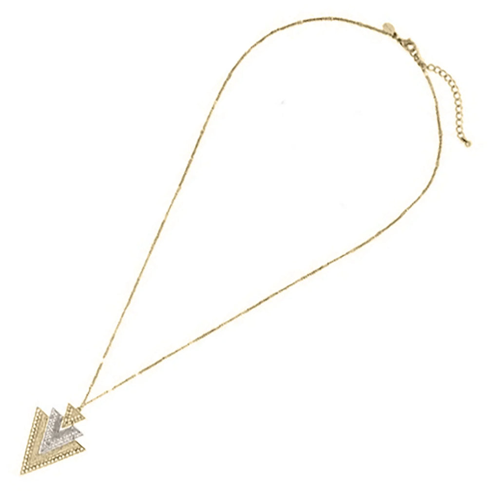 Blue Triangle Inc Teens Necklace for Pendant Layered Metal Boutique Two Women, Mixed Tone Box