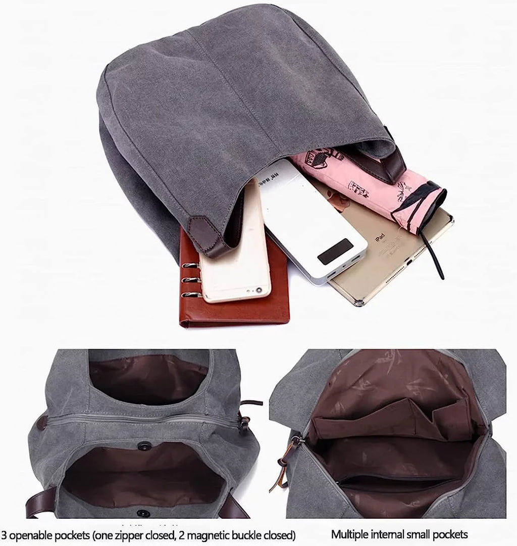 Multi Purses Bags Canvas Shoulder Hobo Women Purse Handbags Totes Pocket