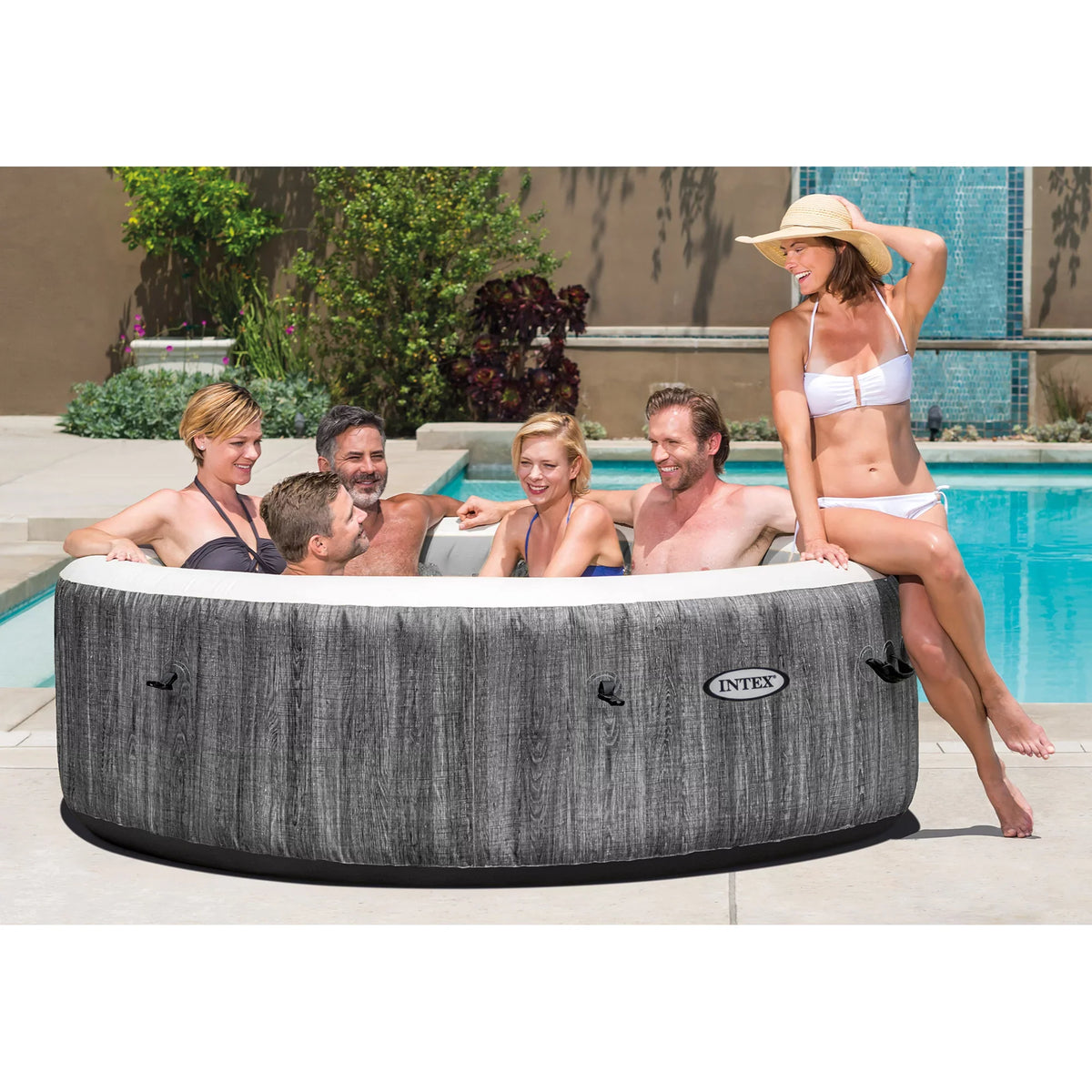 Plus PureSpa Tub & Bubble Hot Seats, Intex Non-Slip Jet Inflatable Pack) (2