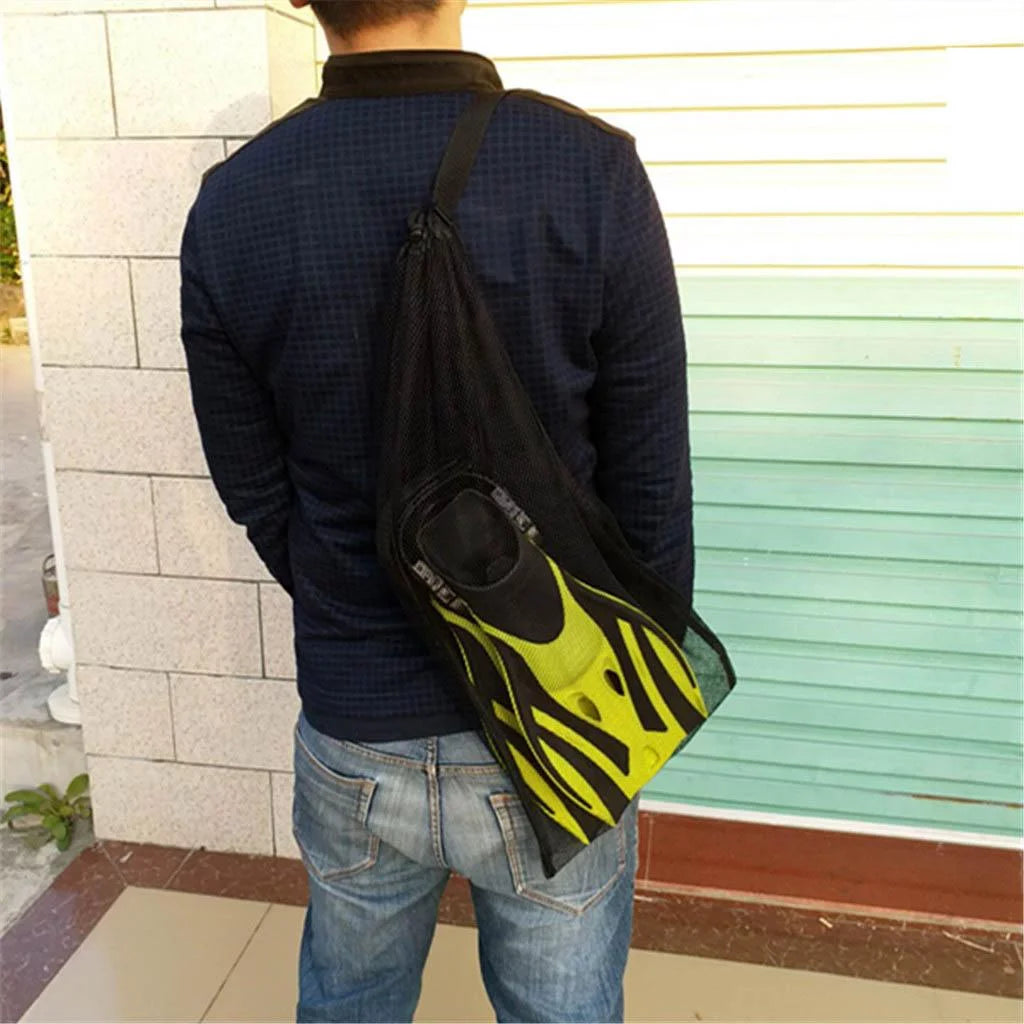 5xDrawstring Shoulder Strap Scuba Snorkel Black Diving for Bag Equipment Mesh
