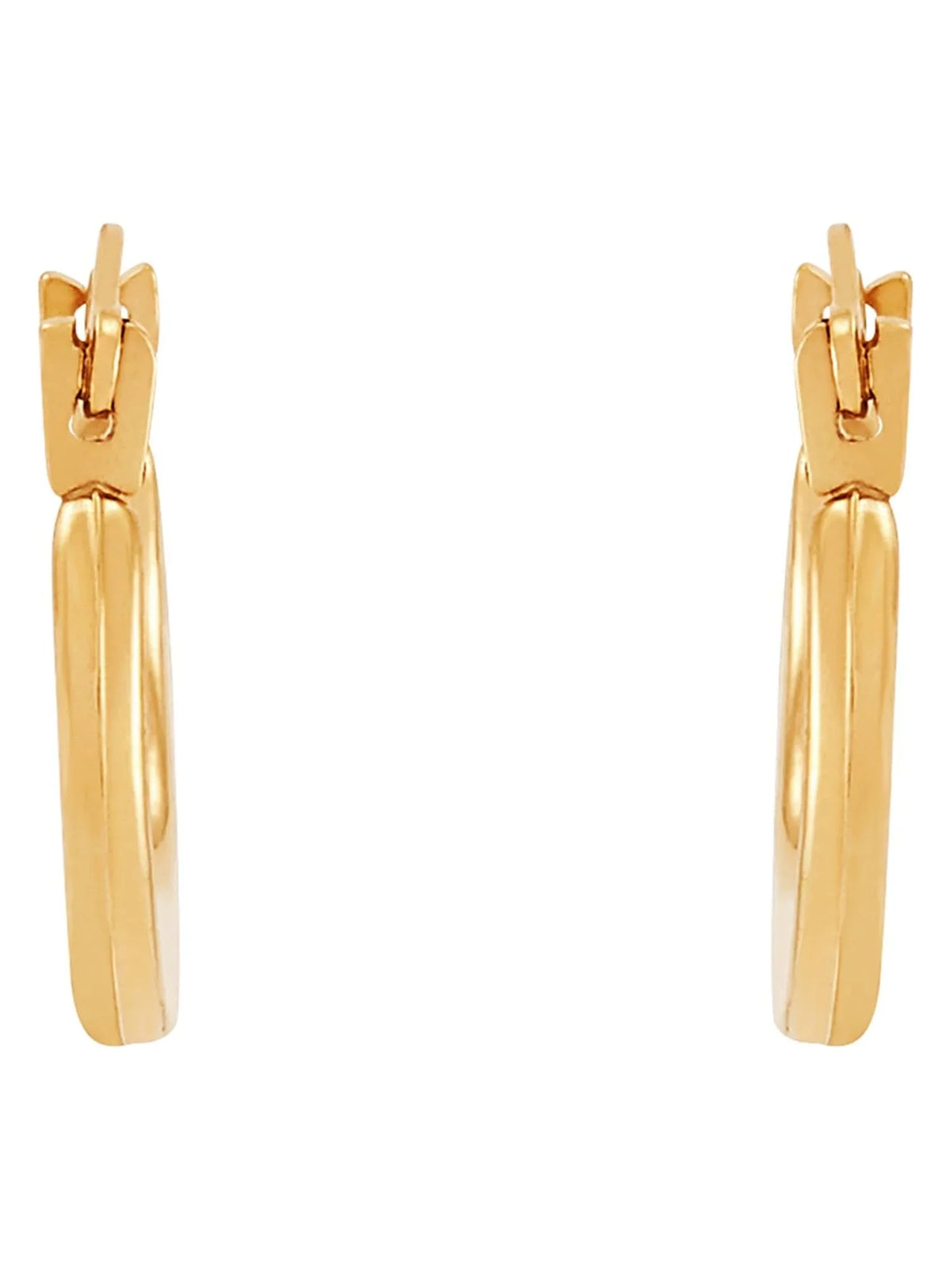 Yellow Jewelry Round Hoop 10K Plain Fine Earrings Gold Girls Hollow Brilliance