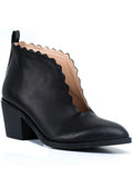 Pull Heel Tab Scalloped Slip Cutout Comfort Shootie Heel SHOES Maris Almond G.C. Block V On Black Womens Toe 9