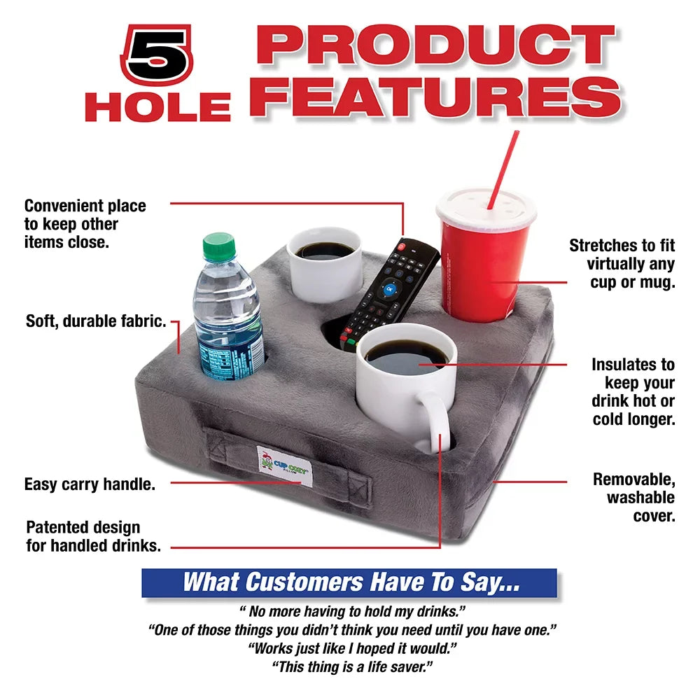 (Navy) spills. close TV BEST more! Deluxe Use on your cup Seen holder! prevent cave, As man drinks and world's car, Pillow -The bed, anywhere-Couch, Cozy park, Keep Cup floor, RV, beach and it