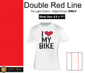 Heat 8.5 Line - Iron Light Sheets - 200 Transfer 11" x Double - Inkjet Red On Paper