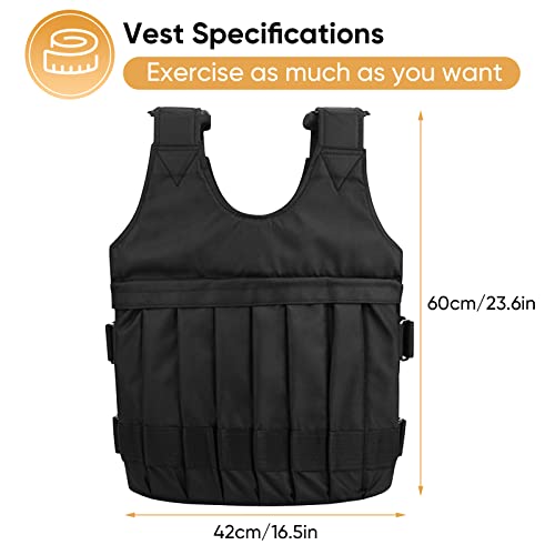 Boxing Workout 20kg Adjustable Women Weights Weight Sport and Without Vest, Training for 44LB, Capacity Bearing Fitness Jacket Exercise Black Men Weighted Vest