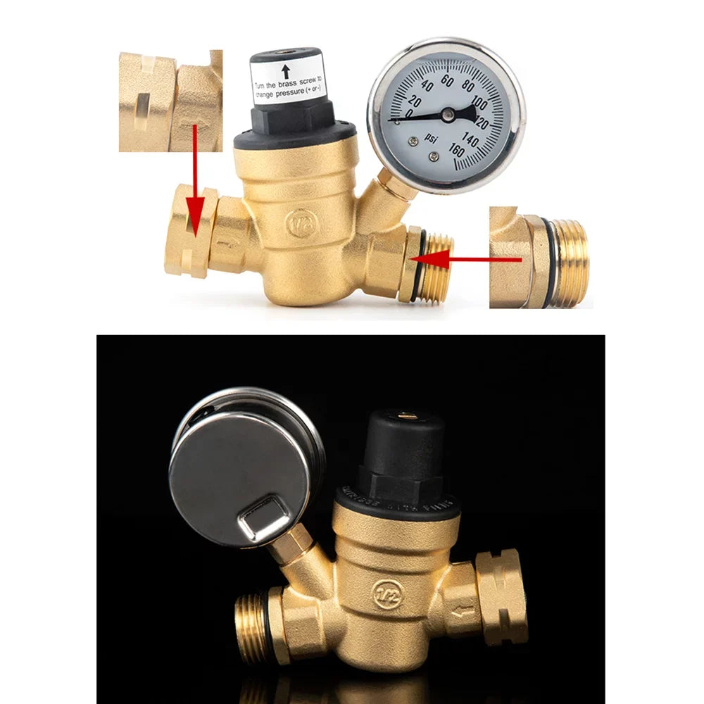 System with for Valve Brass Screened Filter Pressure Ideal Inlet Yabuy Plumbing Durable Regulator liquid RV