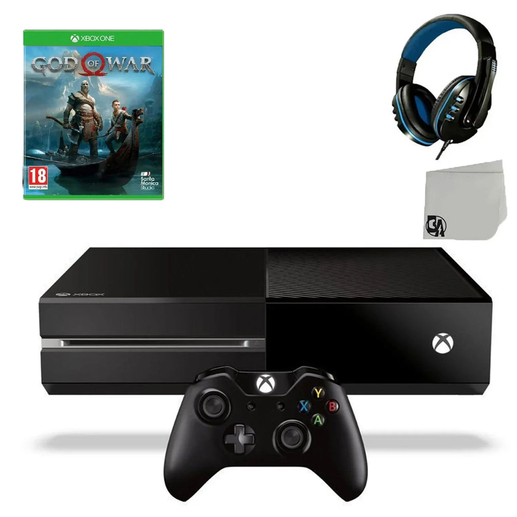500GB Of God BOLT Headset Gaming Pre-Owned AXTION One Original Xbox Bundle Console With War Black Game