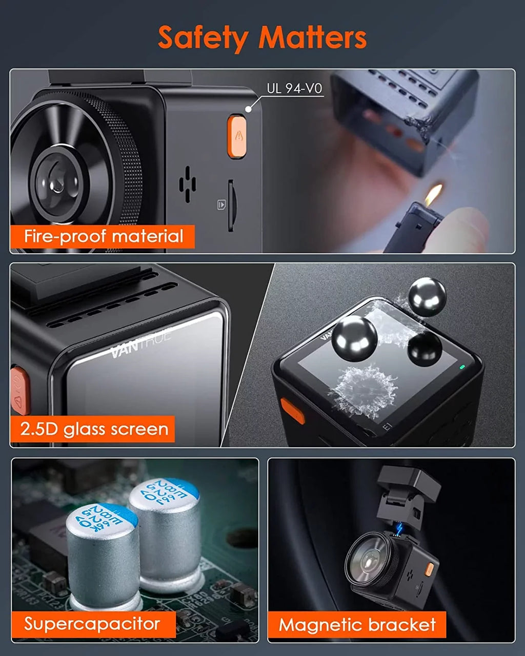 Vision, Camera, Mode, Front APP, Voice Parking GPS Detection, Control Vantrue E1 24 Max Mini Night Car Motion Support Controller, Dash Speed, WiFi 2.5K with Buffered Dash 512GB Hours Wireless and Cam
