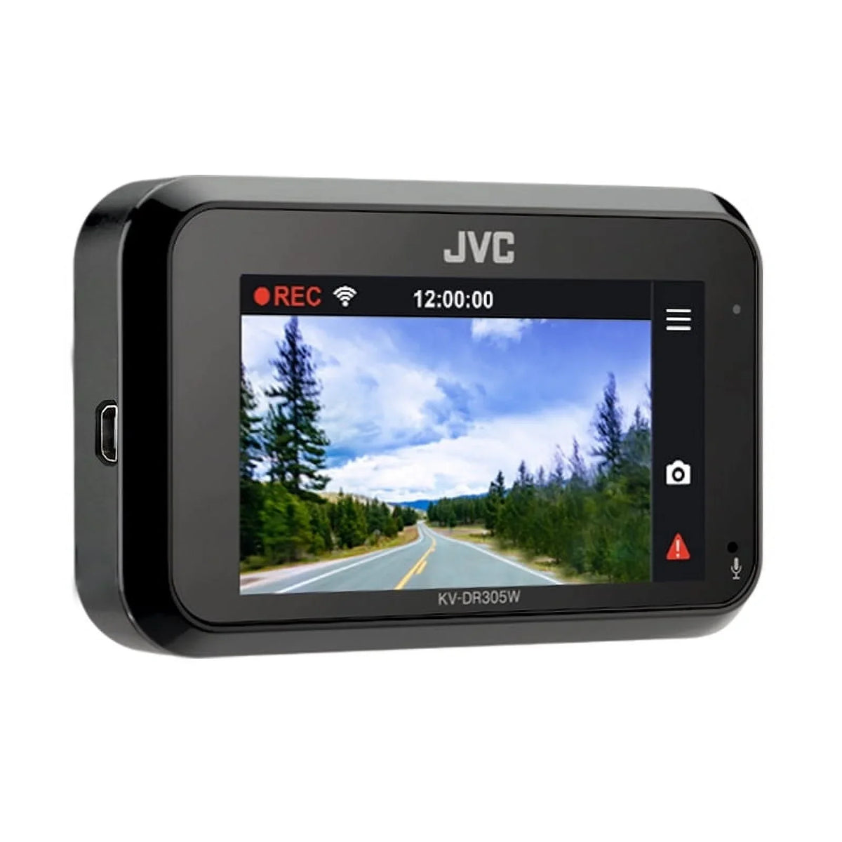 GPS, Full Wi-Fi, HD G-Force Full-HD-Dashcam Integrated JVC Smartphone KV-DR305W Sensor Built-in Linkag recording, 3-Axis and featuring
