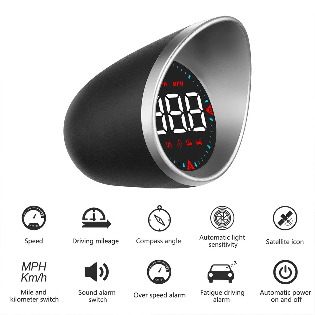 Driving and Digital Compass Head-up Display Mileage, Driving Speedometer Car Fatigue Angle, Overspeed Display
