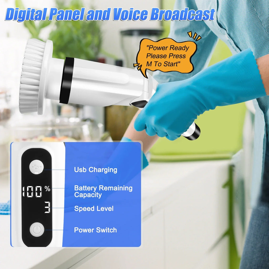 Car Tile Heads,Shower Bathroom Handle Brushes with Long Kitchen Cleaning Cordless WLRETMCI with Spin Brush Brush Household for Scrubber Cleaning Scrubber, Electric Tub Floor 8