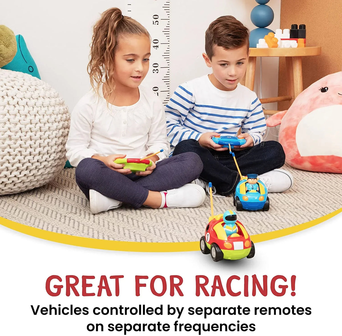 | Car Cars for with - Together Prextex - Race & Toys Boys, Different Cartoon Gifts Police Each Toddler - 2 2-4 Ages and Car Kids, Girls Control Remote Boys So RC Both Frequencies Pack for Race Can