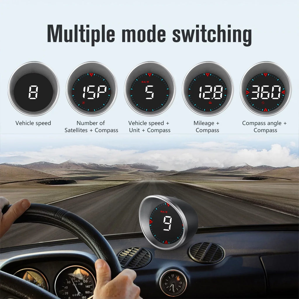 Driving and Digital Compass Head-up Display Mileage, Driving Speedometer Car Fatigue Angle, Overspeed Display