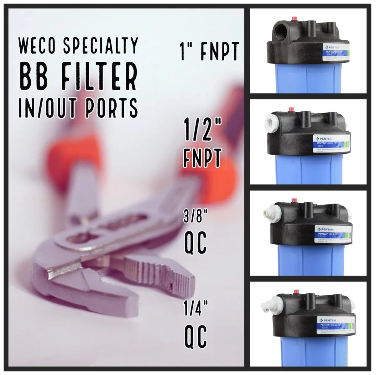 4 Carbonate Specialty Blue for 10" ½ WECO Big Filter Calcium " Neutralization CALC-1045H x