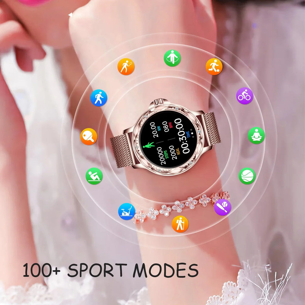 Android iPhone Lightweight (Answer/Make Watch Women 1.2" Calls) VOPOCO Smart Sports Smartwatch for HD Screen for