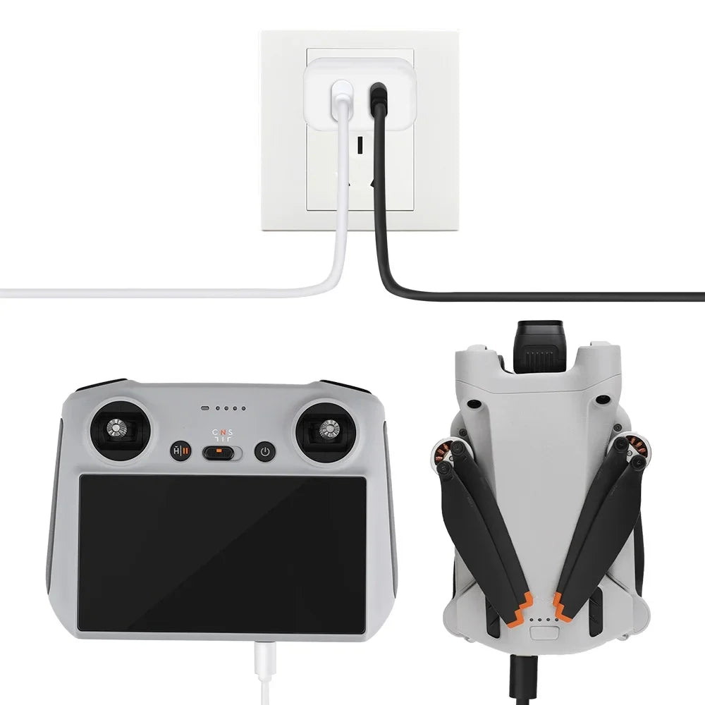 DJI with USB 3 30W Parts Charger Type-C Mini for Cable Charging Dual-Port 2/Mini Charging Pro