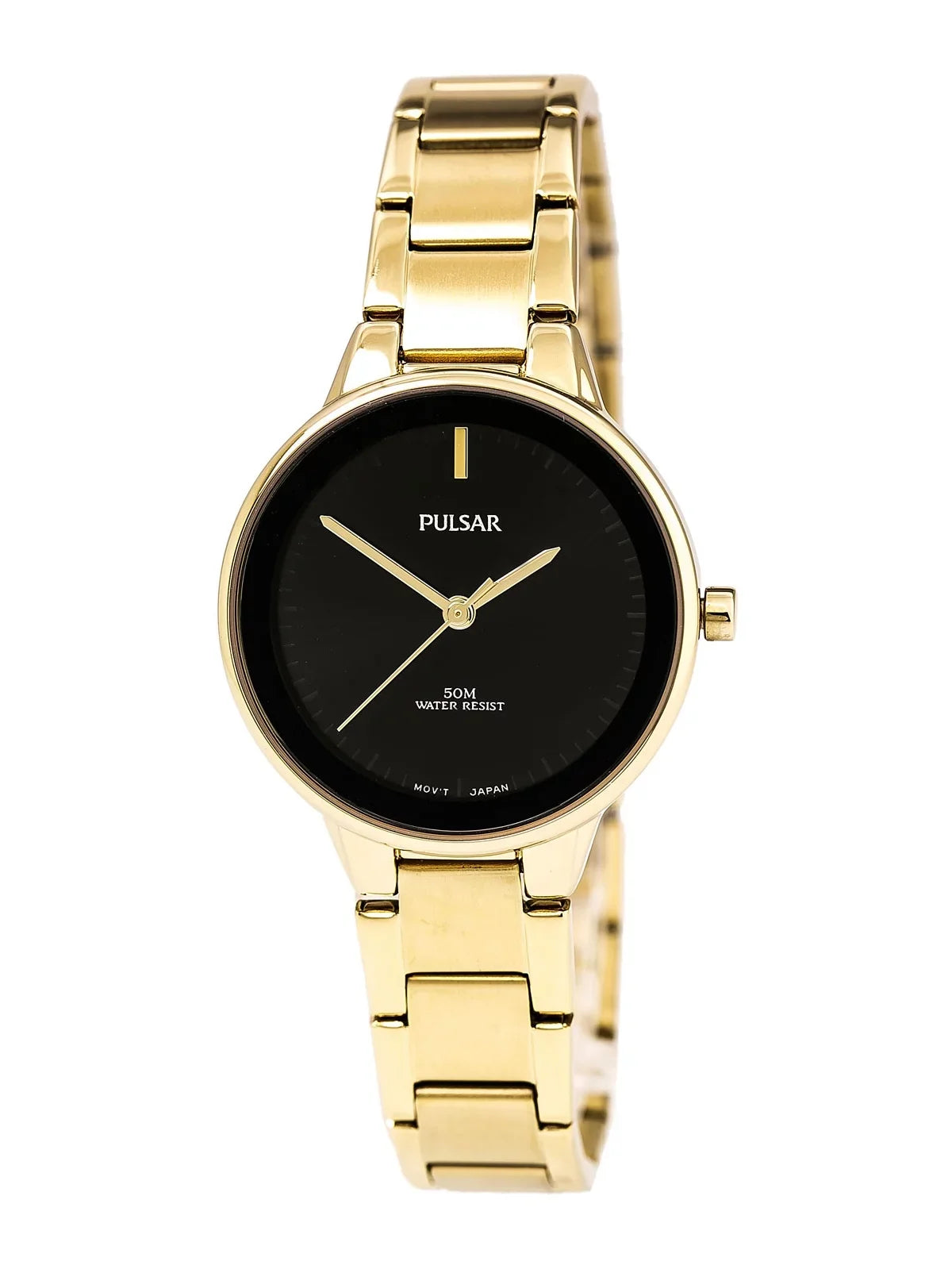 Gold Bracelet Black Watch design Easy Women's PRS676 Dial Steel Yellow