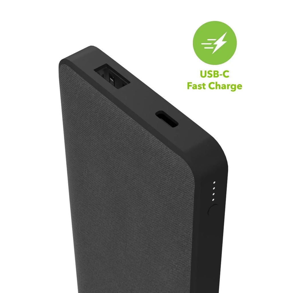 (1) Large Port, 18W PD Includes Input/Output Power Travel-Friendly, Port to USB-C 10,000 Bank Battery, USB-A Power mophie - Powerstation Fast mAh with Internal PD Charging Cord USB-C (1) and USB-A