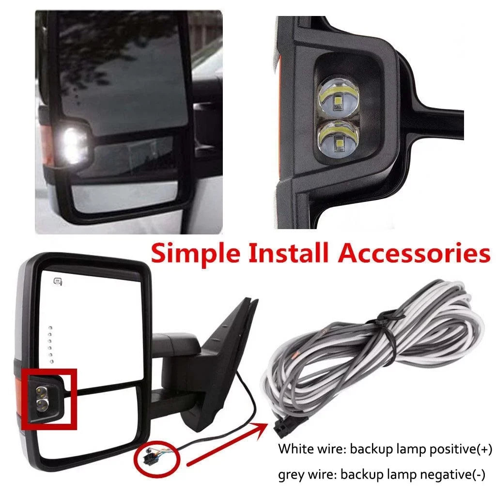 Silverado Tow Lamp+Backup 2007-2014 CHEVROLET SILVERADO, 2007-2013 Power For select: 07-13 Sierra CHEVROLET Heated Base Mirror Fits TAHOE Turn Smoke