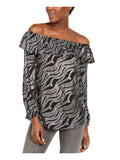 Top KORS Peasant Off Evening MICHAEL Womens Shoulder Black M