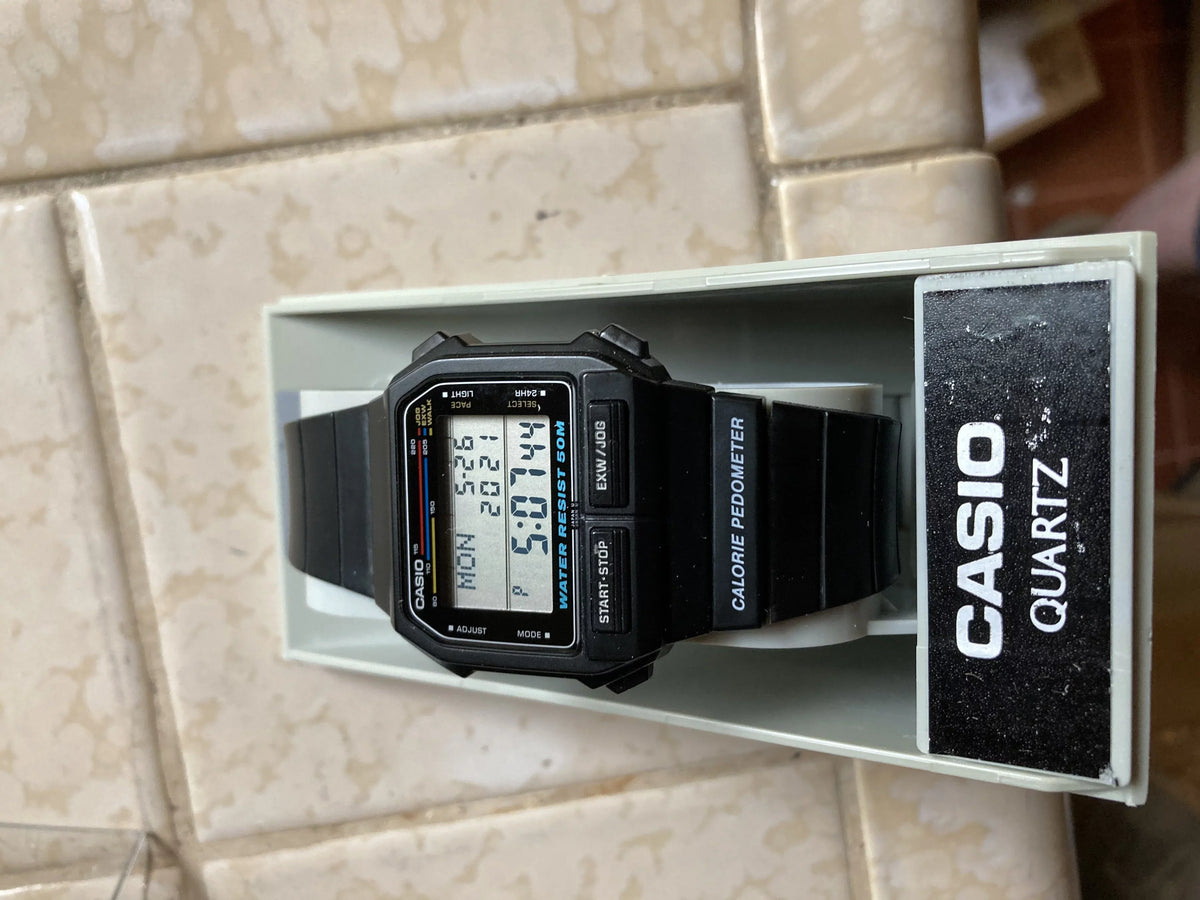 Rare EXW-50-1A Black Digital Vintage Casio Watch Men's Discontinued