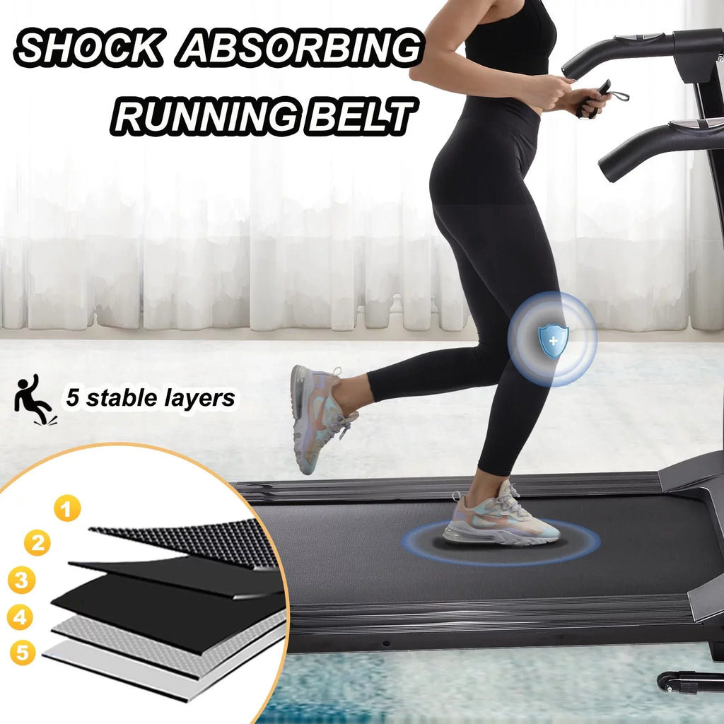 Safety Walking Exercise and Foldable Jogging Treadmill display,Pulse Home for Electric Running Office Key Sensor,Cup w/LCD Fitness Holder