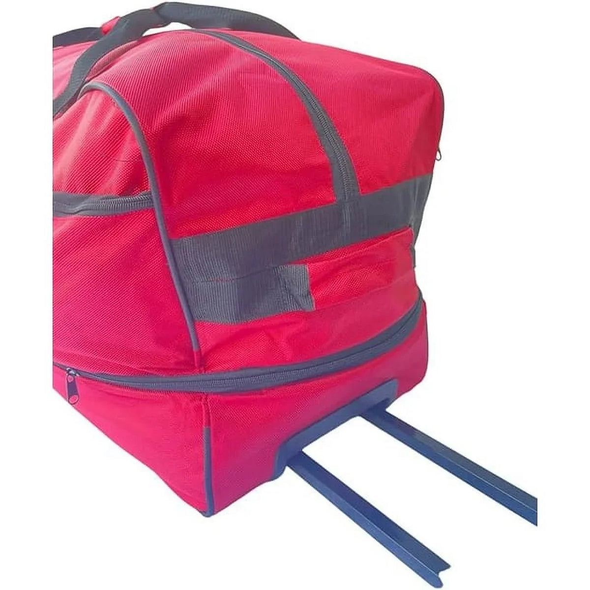 with Travel Bar - System, Multi-Pocket - Duty Bag Iron Duffle Collapsible 28" Red Bag Heavy Wheels