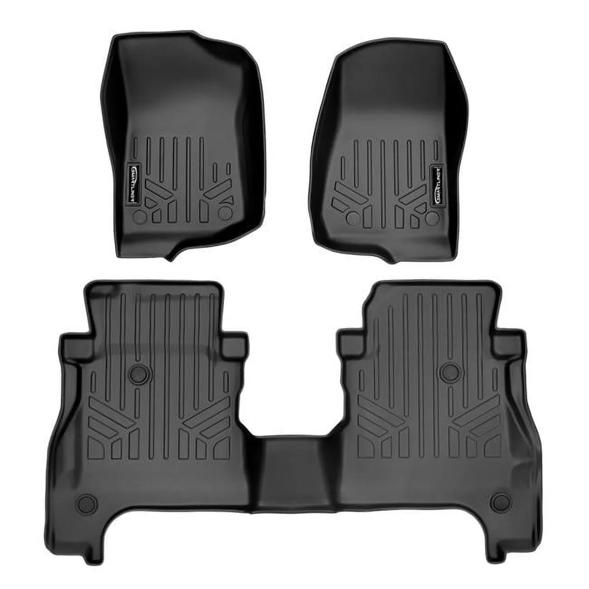 with Liner SA0316-B0459 Set Fit Storage Smartliner for Lockable Custom Floor Mats Jeep Rear Row 2 Gladiator, Black 2020-2023 Underseat