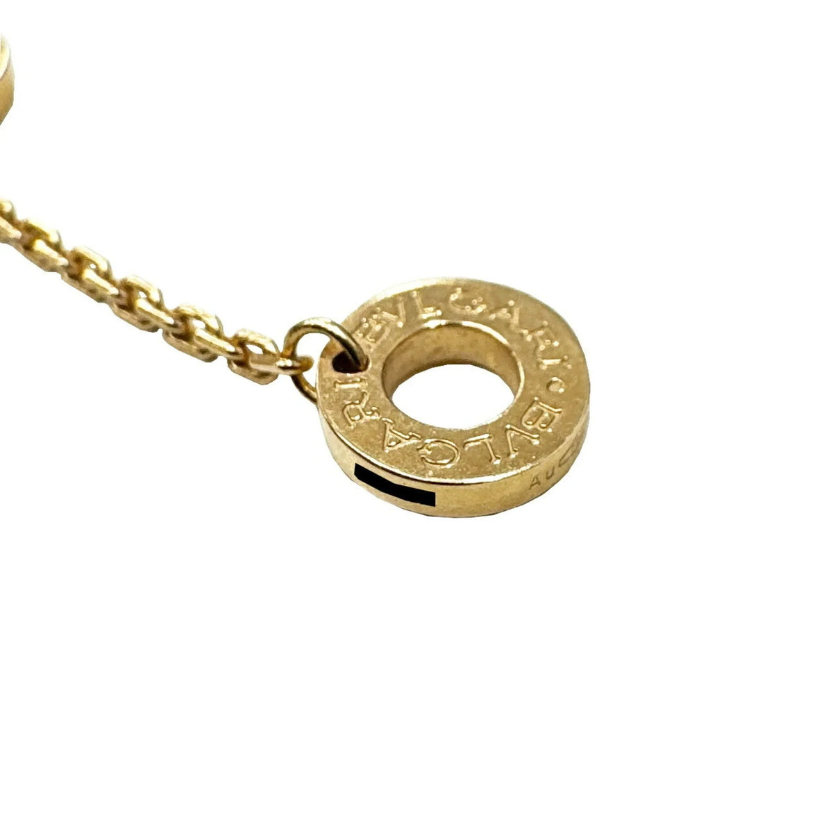 Pendant BVLGARI K18PG Dream Gold (Good) Diva Ladies Pink Bvlgari Necklace Pre-Owned 7.3g Malachite D0.28ct Diamond