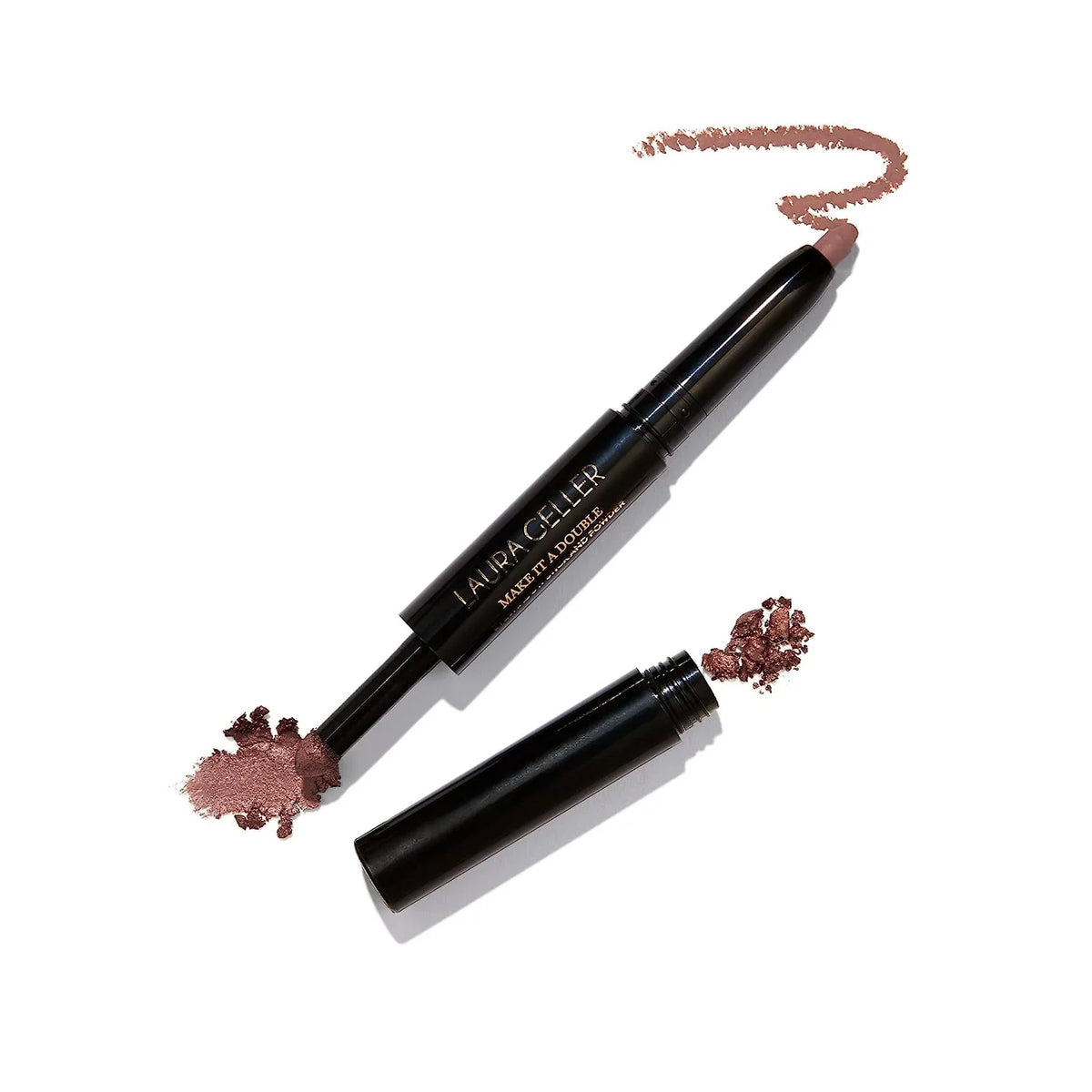 Cream LAURA + Eyeshadow Smudge-Proof Eyeshadow - NEW Powder Dual-Ended Eyeshadow and Stick Crease-Proof - Rosé A GELLER It Matching - YORK Make Double