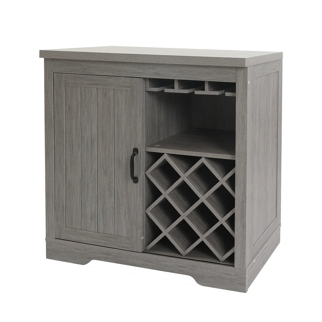 Glass Bar Gray Storage Table Rack,Large ABBSR Holder,Wine for Decor with Wooden Wine Cabinet