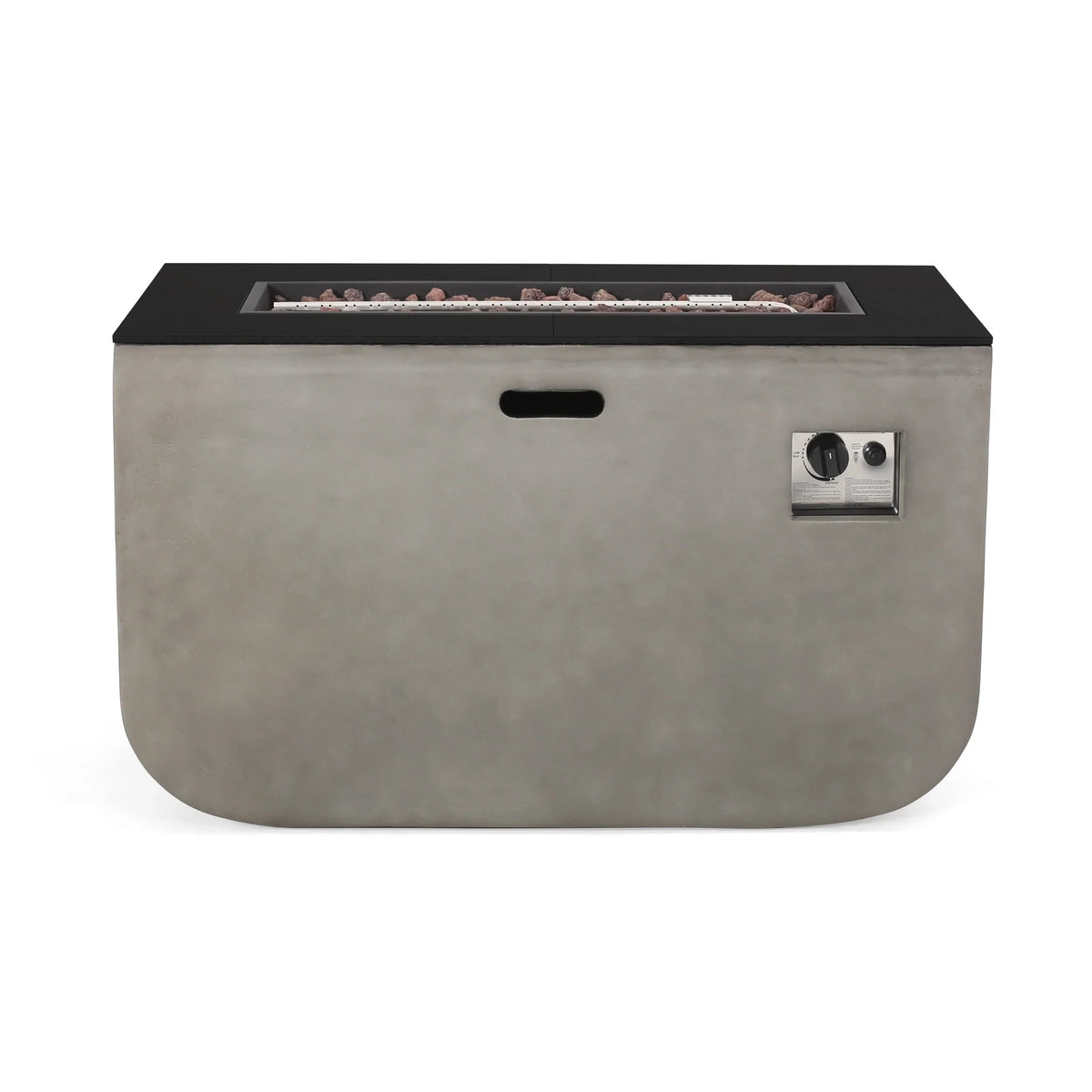 Table exterior Home Lightweight Rectangular Adio BTU and Concrete Christopher Modern 50,000 Pit Ceramic by Fire Knight 40-inch