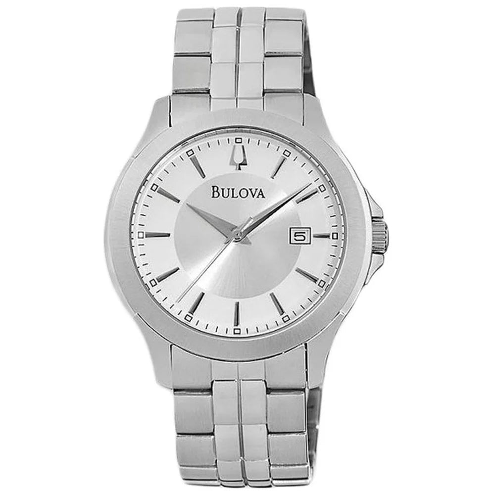 Silver Watch Men's Bracelet 96B167 Stainless Dial Quartz Steel