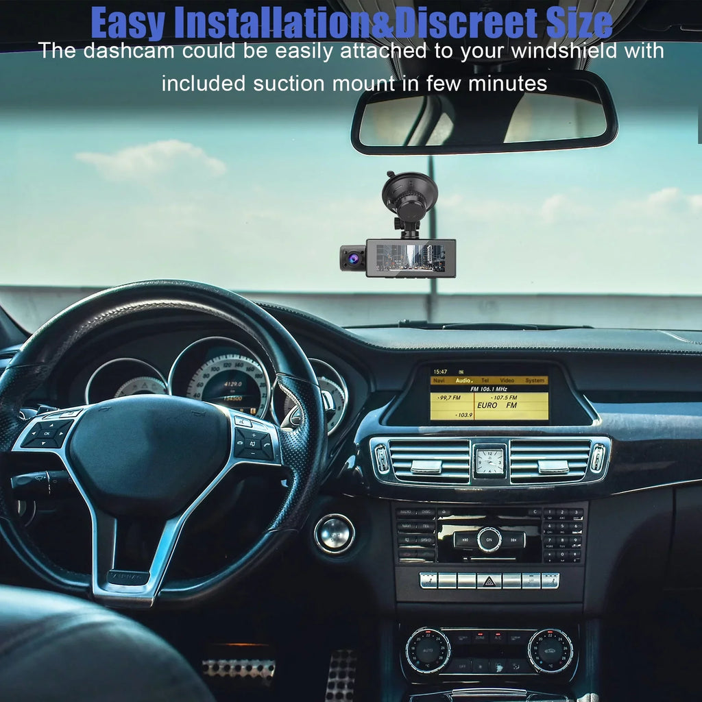 Cars, Recorder 170° Inside Cam, with Dash Loop 3.16inch Recording, Parking G-Sensor, Monitor, for Night Camera Vision, TSV Camera Angle 1080P Driving WDR Front Dual Screen, Wide
